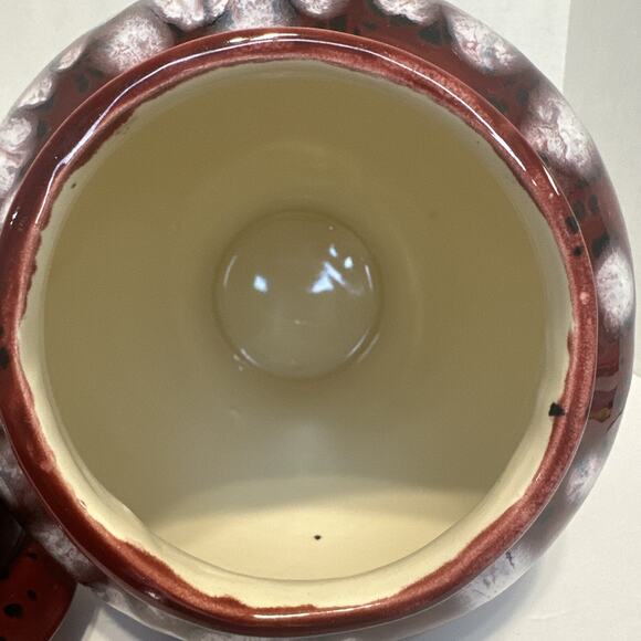 Handmade Red White Drip Glaze Ceramic Ginger Jar Vase with Lid 13.5" - Picture 9 of 10